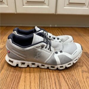 Men’s White and Gray On Cloud Sneakers